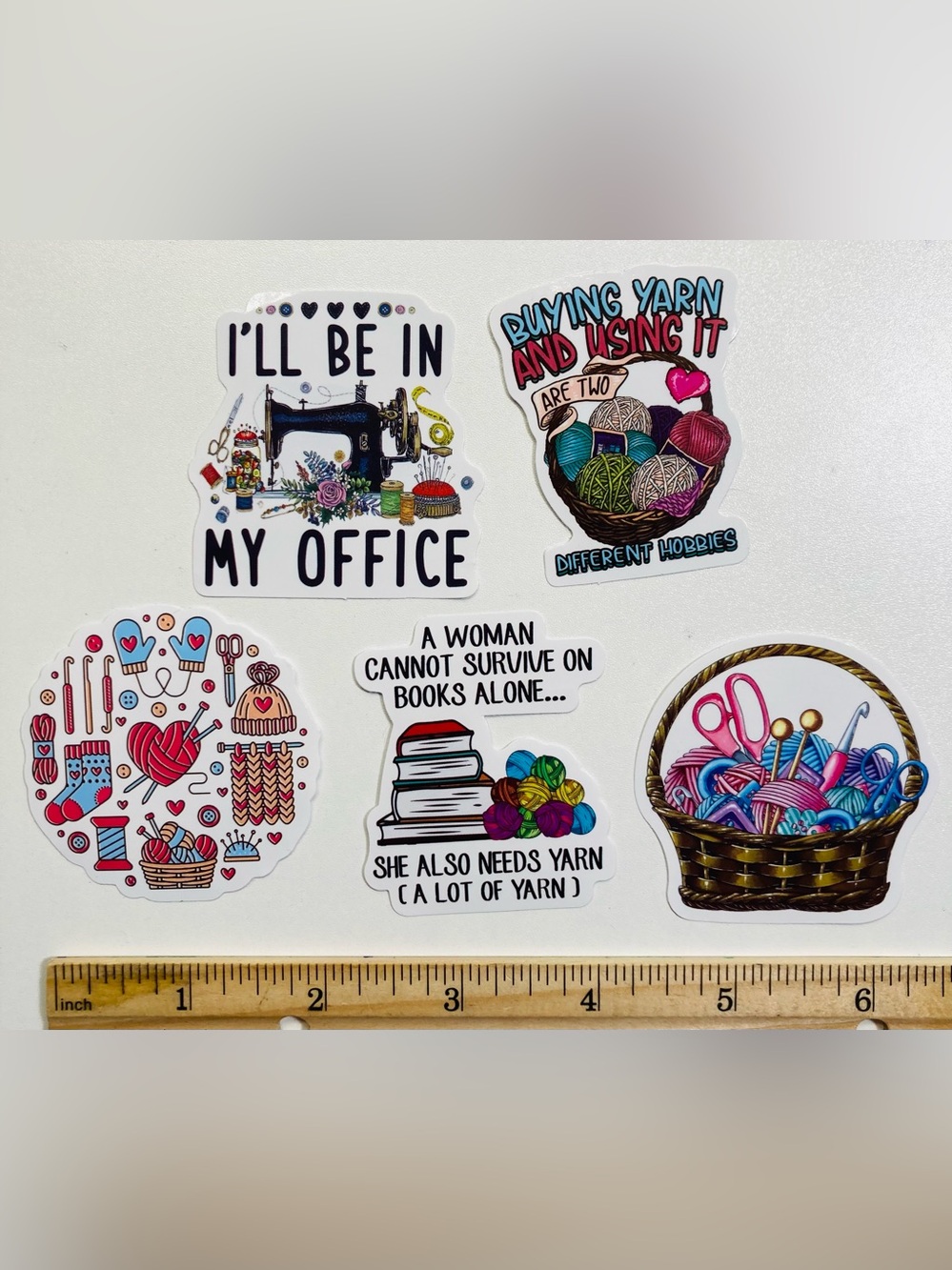5 for $10: 5 Altogether Funny WATERPROOF Stickers 🧶 📕 🪡